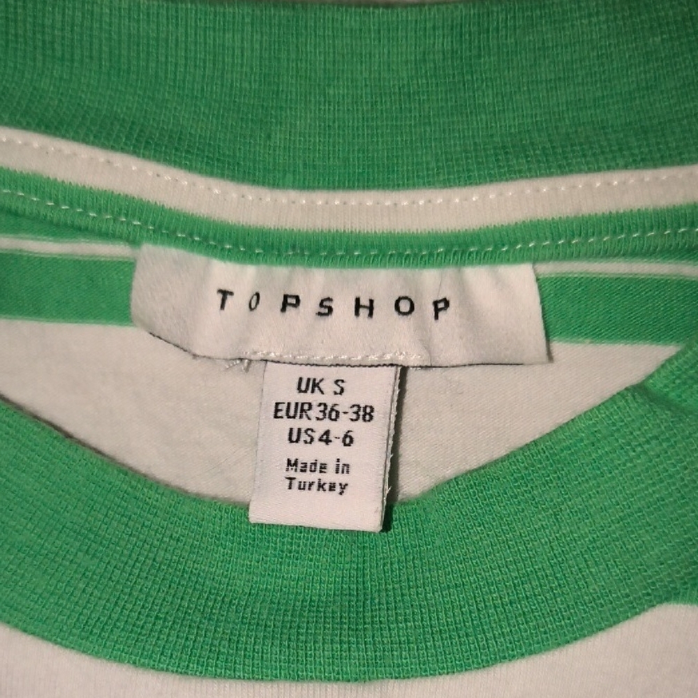 Topshop | Striped Tee in Green and White - Picture 2 of 3
